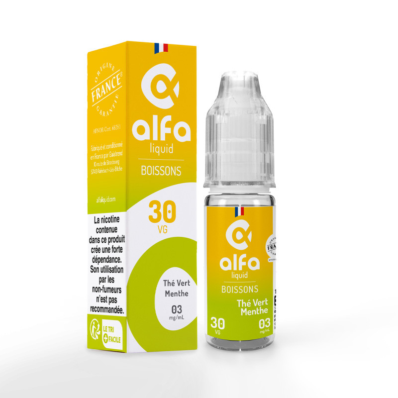 THÉ VERT MENTHE - ALFALIQUID BOISSONS - 10ML